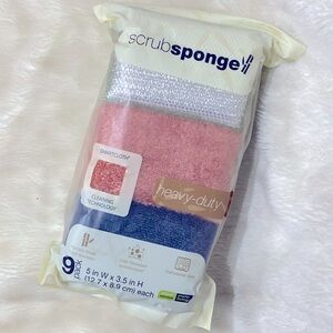 9 pack - Dual Sided Heavy Duty Scrub Sponges